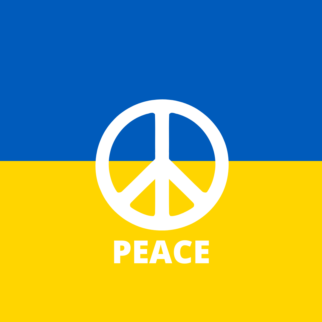Blue Yellow Minimalist Stand With Ukraine Flag Peace Post Instagram